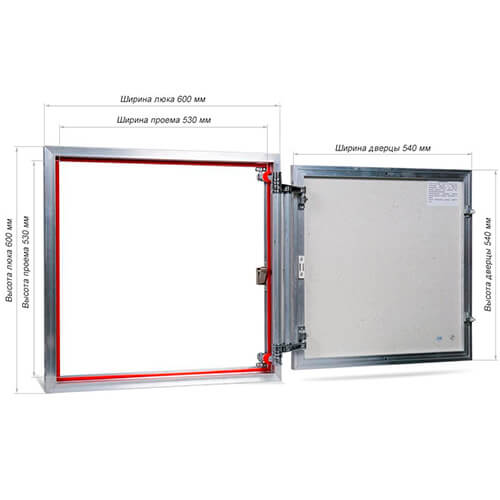 Люк под плитку 600х600 Евроформат Практика ЕТР 60-60 Люк под плитку 600х600 Евроформат Практика ЕТР 60-60