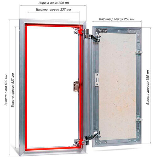 Люк под плитку 300х600 Евроформат Практика АТР 30-60 Люк под плитку 300х600 Евроформат Практика АТР 30-60