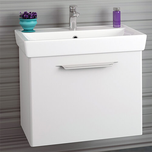 Тумба 700 1ящ + Раковина Q70 Белый мат Lande DIBORG Тумба 700 1ящ + Раковина Q70 Белый мат Lande DIBORG