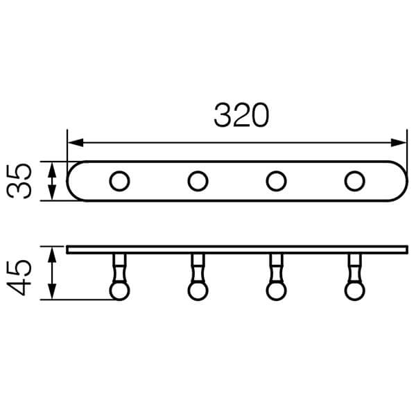 Планка с четырмя крючками Gialetta Veragio VR.GIL-6437.BR Планка с четырмя крючками Gialetta Veragio VR.GIL-6437.BR