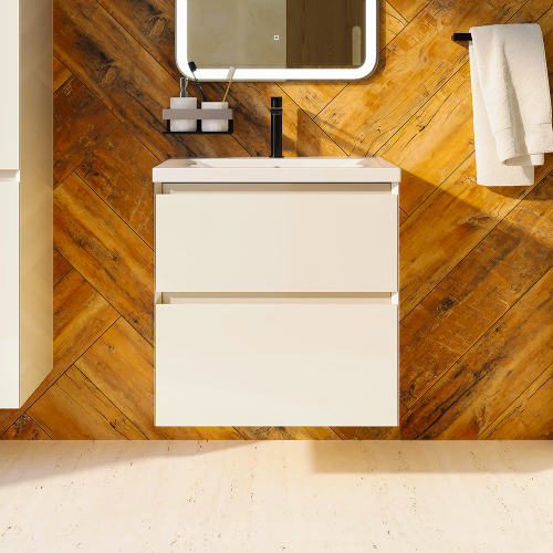 Тумба с раковиной AVS Гармония 60 айвори матовая (раковина 01 белая глянцевая) Тумба с раковиной AVS Гармония 60 айвори матовая (раковина 01 белая глянцевая)