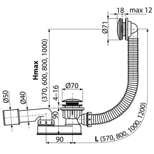 Слив-перелив Alcaplast A507CKM Слив-перелив Alcaplast A507CKM