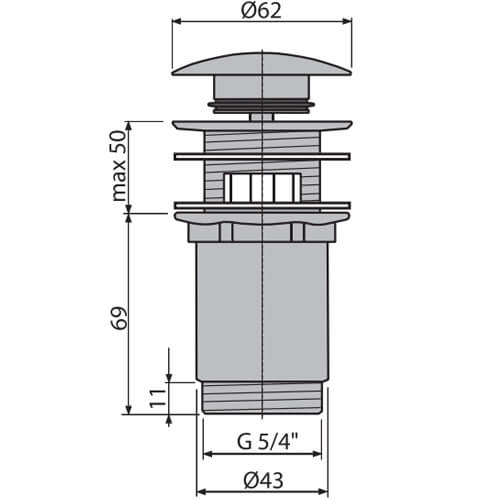 Донный клапан Alcaplast A392ANTIC бронза Донный клапан Alcaplast A392ANTIC бронза