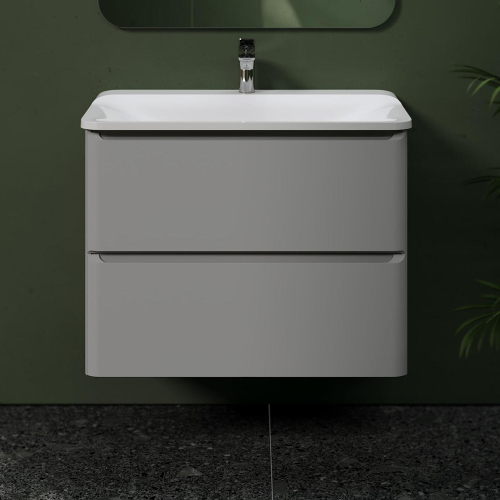 Тумба с раковиной RAVAL Welto 80 2 ящика, светло-серая Тумба с раковиной RAVAL Welto 80 2 ящика, светло-серая