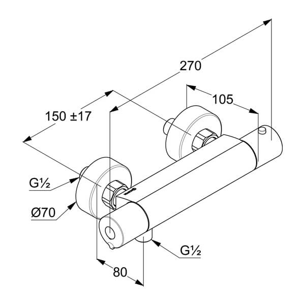 Термостат для душа Kludi Basic 350020538 хром Термостат для душа Kludi Basic 350020538 хром