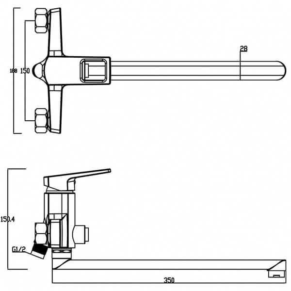 Смеситель универсальный Swedbe Kronos 2050 хром