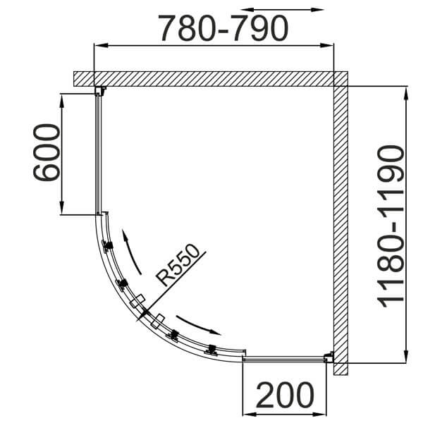 Душевой уголок AVS Раунд 120x80 профиль хром, стекло прозрачное Душевой уголок AVS Раунд 120x80 профиль хром, стекло прозрачное