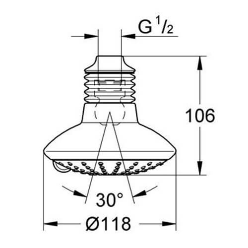 Верхний душ Euphoria Mono Grohe 27270000 Верхний душ Euphoria Mono Grohe 27270000