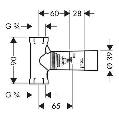 Запорный вентель (механизм) 3/4 130л/мин Hansgrohe 15970180 Запорный вентель (механизм) 3/4 130л/мин Hansgrohe 15970180