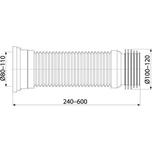 Гофра для унитаза 285-625 Alcaplast A97 Гофра для унитаза 285-625 Alcaplast A97