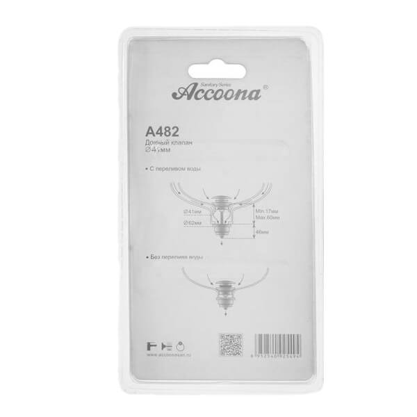 Донный клапан Accoona A482 хром Донный клапан Accoona A482 хром