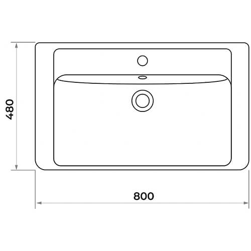 Тумба 800 1ящ + Раковина Q80 Белый мат Lande DIBORG Тумба 800 1ящ + Раковина Q80 Белый мат Lande DIBORG