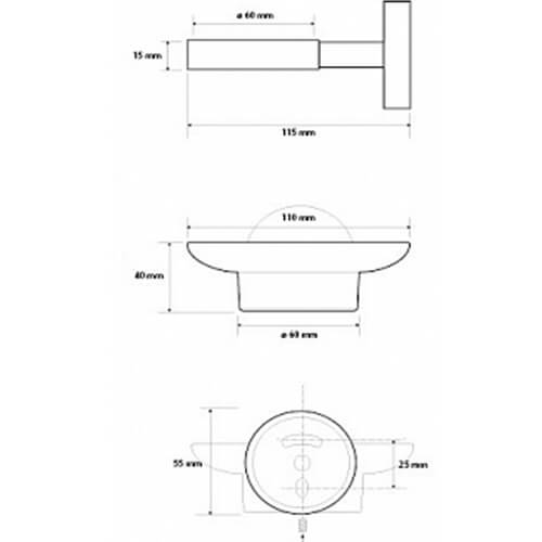 Мыльница стекло Dark Bemeta 104108040 Мыльница стекло Dark Bemeta 104108040