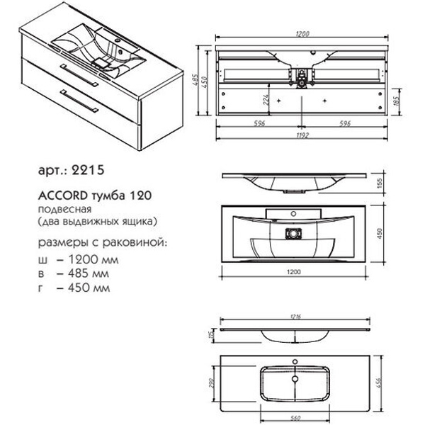 Раковина стеклянная 1200 Графит Accord Caprigo OW15-2215-R810 Раковина стеклянная 1200 Графит Accord Caprigo OW15-2215-R810