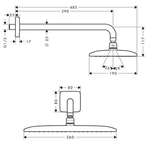 Верхний душ Raindance E Air Hansgrohe 27376000 Верхний душ Raindance E Air Hansgrohe 27376000