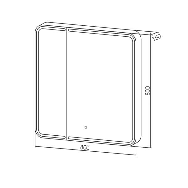 Зеркальный шкаф 80x80 см Зеркальный шкаф 80x80 см