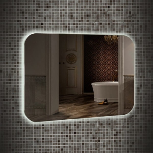 Зеркало с подсветкой AVS Каспий 80х55 см, часы Зеркало с подсветкой AVS Каспий 80х55 см, часы