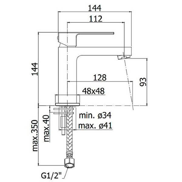 Смеситель для раковины Paffoni Elle EL071NO черный матовый Смеситель для раковины Paffoni Elle EL071NO черный матовый