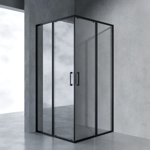 Душевой уголок AVS Куб Лайт 100x100 профиль черный матовый, стекло прозрачное Душевой уголок AVS Куб Лайт 100x100 профиль черный матовый, стекло прозрачное