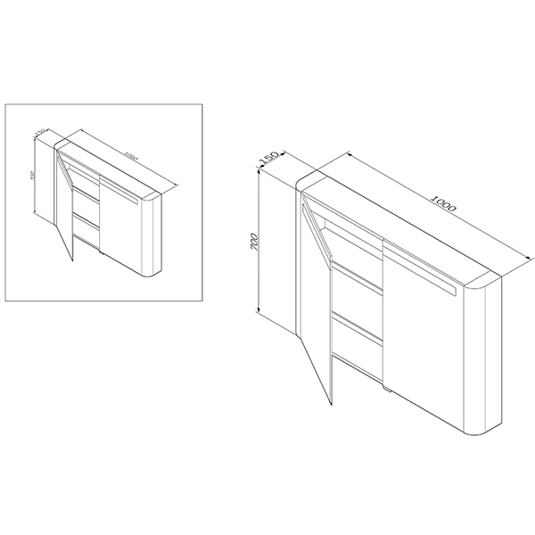 Зеркальный шкаф 1000х700 Sensation AM PM M30MCX1001FG Зеркальный шкаф 1000х700 Sensation AM PM M30MCX1001FG