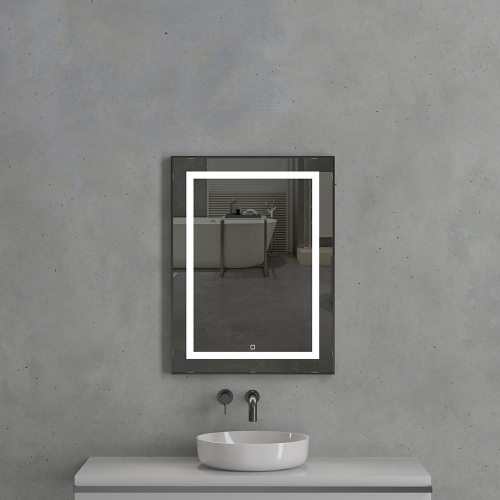 Зеркало с подсветкой AVS Торренс 60x80 см, черное Зеркало с подсветкой AVS Торренс 60x80 см, черное
