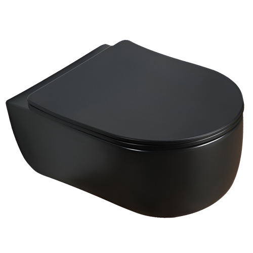 Унитаз подвесной AVS Диапазон безободковый, черный матовый Унитаз подвесной AVS Диапазон безободковый, черный матовый