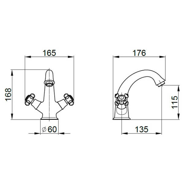 Комплект смесителей Migliore Prestige 26901+27255 хром Комплект смесителей Migliore Prestige 26901+27255 хром