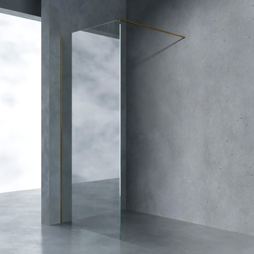 Душевая перегородка AVS Walk In 90 см профиль брашированное золото, стекло прозрачное Душевая перегородка AVS Walk In 90 см профиль брашированное золото, стекло прозрачное
