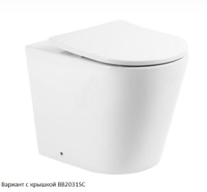 Унитаз приставной BelBagno Flay-r BB1003CBR+BB2031SC безободковый, белый Унитаз приставной BelBagno Flay-r BB1003CBR+BB2031SC безободковый, белый