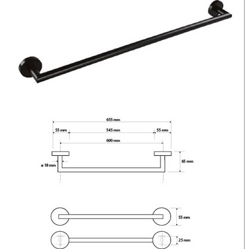 Полотенцедержатель 655 Dark Bemeta 104204040 Полотенцедержатель 655 Dark Bemeta 104204040