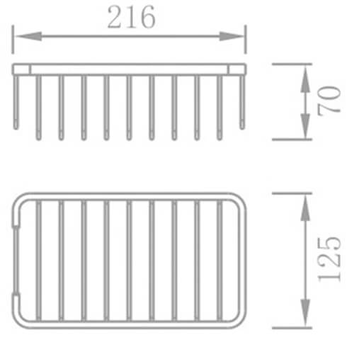 Полка AVS 881029 решетка 21,6 см, хром Полка AVS 881029 решетка 21,6 см, хром