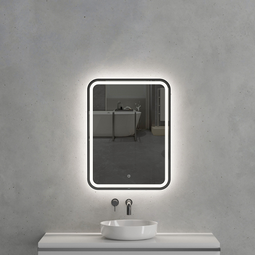 Зеркало с подсветкой AVS Отарио 60х80 см, черное Зеркало с подсветкой AVS Отарио 60х80 см, черное