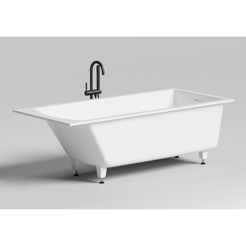 Ванна из искусственного камня Salini Cascata Kit S-Sense 180x80 белая, с ножками и донным клапаном Ванна из искусственного камня Salini Cascata Kit S-Sense 180x80 белая, с ножками и донным клапаном