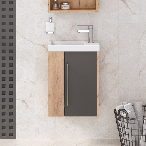 Тумба с раковиной Aqua de Marco Melbourne 40 дуб/серый Тумба с раковиной Aqua de Marco Melbourne 40 дуб/серый
