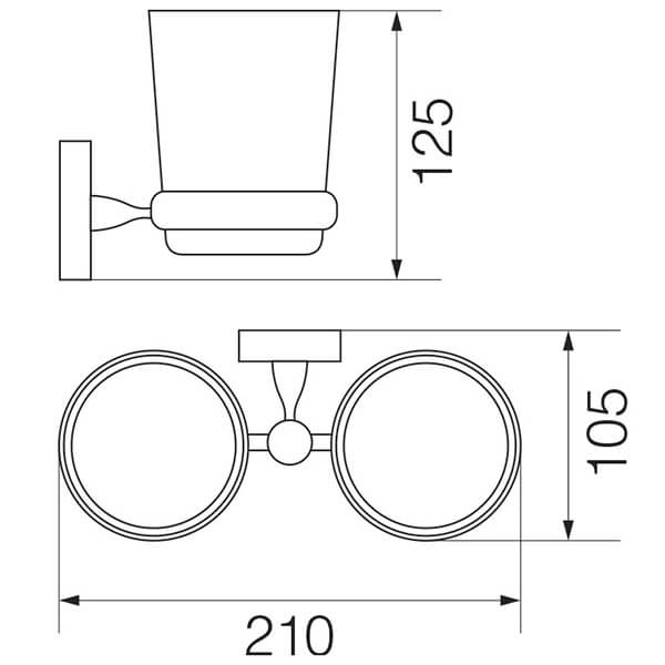 Стакан двойной Bonjour Veragio VR.BNR-7842.BR Стакан двойной Bonjour Veragio VR.BNR-7842.BR