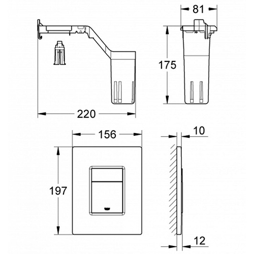 Контейнер в крепежной раме Fresh Grohe 38796000 Контейнер в крепежной раме Fresh Grohe 38796000