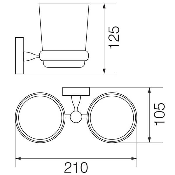 Стакан двойной Stanford Veragio VR.STD-7742.CR Стакан двойной Stanford Veragio VR.STD-7742.CR