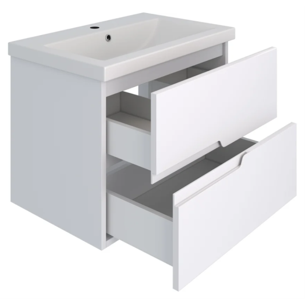 Тумба с раковиной RUNO Стокгольм Como 70 белая, подвесная