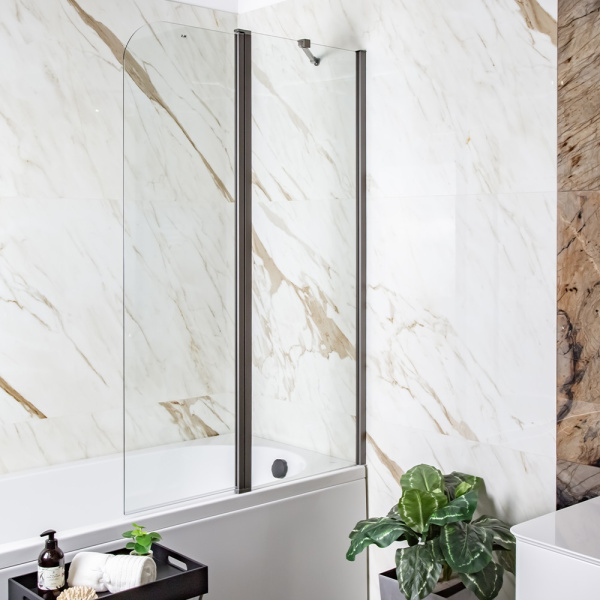 Шторка на ванну AVS Асти Дуо 100 см правая профиль оружейная сталь, прозрачное стекло Шторка на ванну AVS Асти Дуо 100 см правая профиль оружейная сталь, прозрачное стекло