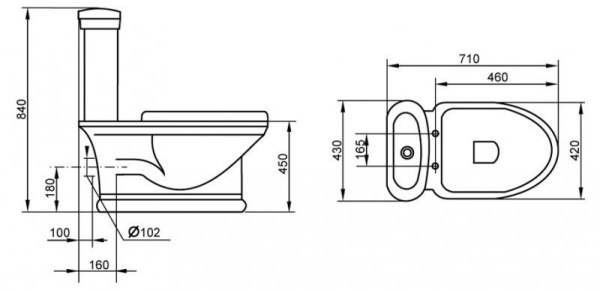 Чаша для унитаза-компакта Cezares Primo CZR-166-T Чаша для унитаза-компакта Cezares Primo CZR-166-T