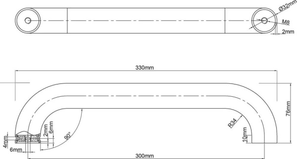 А00130110 Поручень для ванны чёрный (30 см) А00130110 Поручень для ванны чёрный (30 см)