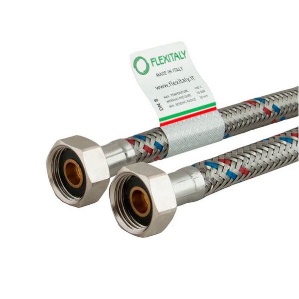 Подводка воды Flexitaly 170040440RB DN8 1/2" 40 см Подводка воды Flexitaly 170040440RB DN8 1/2" 40 см