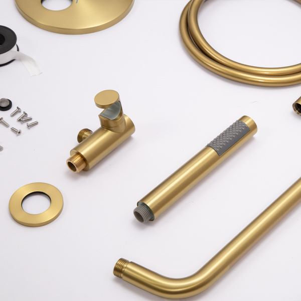 Душевой комплект AVS Luxury 3в1 круглый, брашированное золото Душевой комплект AVS Luxury 3в1 круглый, брашированное золото