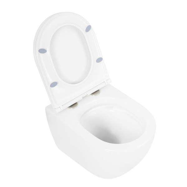 Унитаз подвесной Cezares Stylus-Tor CZR-6601-TH-TOR+CZR-870-SC безободковый, белый Унитаз подвесной Cezares Stylus-Tor CZR-6601-TH-TOR+CZR-870-SC безободковый, белый