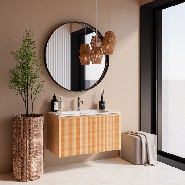 Тумба с раковиной AVS Форте 90 дуб светлый Тумба с раковиной AVS Форте 90 дуб светлый