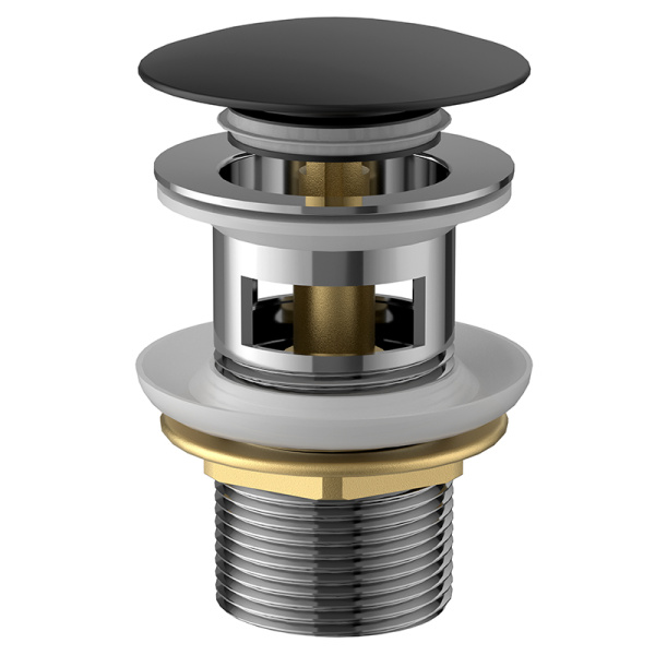 Донный клапан AVS Slimmer с переливом, черный матовый Донный клапан AVS Slimmer с переливом, черный матовый