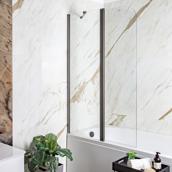 Шторка на ванну AVS Асти Дуо 100 см левая профиль оружейная сталь, прозрачное стекло Шторка на ванну AVS Асти Дуо 100 см левая профиль оружейная сталь, прозрачное стекло