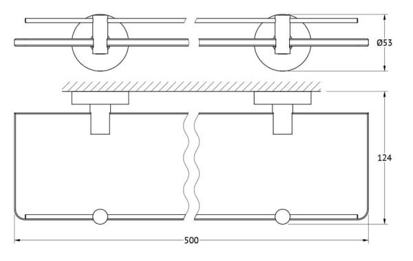 Полка стеклянная Harmonie Artwelle HAR 035 Полка стеклянная Harmonie Artwelle HAR 035