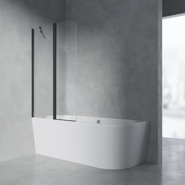 Шторка на ванну AVS Асти Дуо 100 левая профиль черный матовый, стекло прозрачное Шторка на ванну AVS Асти Дуо 100 левая профиль черный матовый, стекло прозрачное