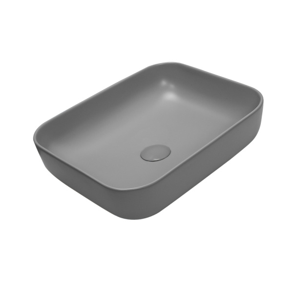 Раковина AVS Розали 50x39 цементно-серая матовая с донным клапаном Раковина AVS Розали 50x39 цементно-серая матовая с донным клапаном